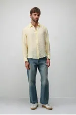 Antioch Sarı Crinkled Relax Fit Erkek Gömlek