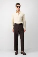 Chemise homme Antioch jaune en mélange modal coupe décontractée