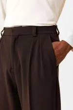 Antioch Coffee High Waist Pleated Relaxed Fit Baggy Men's Pants
