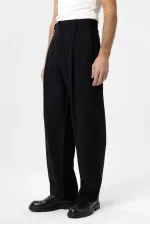 Antioch Black Pleated Baggy Fit Men's Trousers