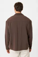 Chemise homme Antioch Coffee Relax Fit en tissu modal