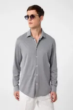 Antioch Gri Slim Fit Erkek Gömlek