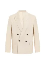 Veste blazer homme Antioch Ecru Relax Fit en lin mélangé