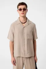 Antioch Bej Modal Kumaş Erkek Gömlek