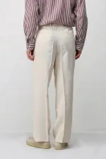 Antioch Cream Modal Fabric Men's Trousers