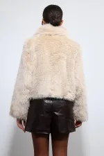 Antioch Ekru Peluş Görünümlü Mont