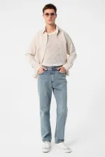 Jean Antioch bleu glacier taille haute coupe classique pour homme