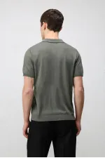 T-shirt en maille pour homme Antioch Khaki Comfort Slim à col polo