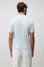 Polo garçon Antioch Bebe bleu en maille texturée