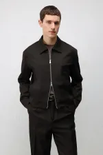 Veste homme Antioch marron foncé coupe décontractée à fermeture éclair