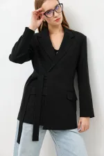 Antioch Siyah Kuşaklı Kadın Blazer