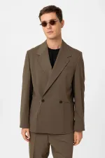 Veste blazer technique pour homme Antioch Khaki, coupe décontractée, croisée
