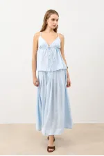 Jupe drapée bleue Antioch Bebe pour femme