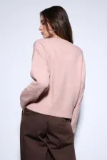 Pull en laine mélangée rose poudré Antioch pour femme