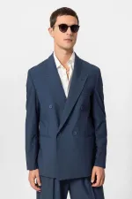 Antioch Indigo Single Button Double-Breasted Men's Blazer Jacket