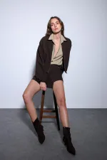 Veste bomber zippée Antioch Coffee pour femme