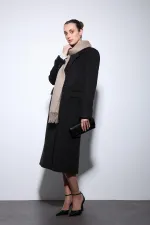 Antioch Black Wool Blend Double-Breasted Women's Coat