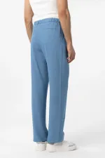 Antioch Bebe Blue Linen Blend Baggy Boys' Pants with Belt