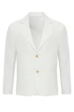 Antioch Beyaz Astarsız Torba Cepli Erkek Blazer Ceket