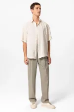 Antioch Taş Kısa Kollu Oversize Erkek Gömlek