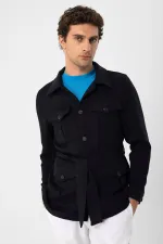 Veste de saison en lin pour homme Antioch Black Belted