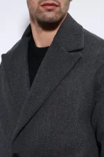 Antioch Antrasit Oversize Kruvaze Erkek Kaban