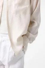 Antioch Ekru Modal Kumaş Relax Fit Erkek Gömlek