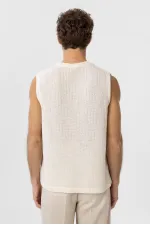 Antioch Ecru Textured Men's Tank Top
