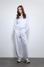 Antioch Gri Melanj Kapüşonlu Eşofman Takım