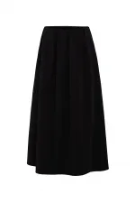 Antioch Siyah Pilili Kadın Midi Etek