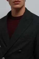 Veste blazer homme Antioch anthracite non doublée à double boutonnage