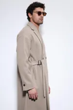 Antioch Bej Kuşaklı Oversize Erkek Kaban