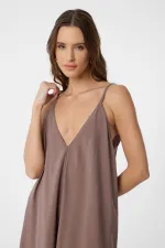 Antioch Coffee Strappy Modal Long Women's Dress