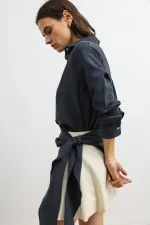 Antioch Antrasit Mendil Detaylı Kadın Gömlek