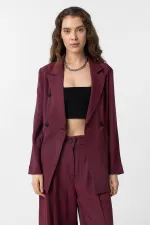 Antioch Bordo Kruvaze Kadın Blazer Ceket