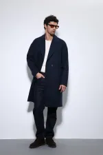 Antioch Navy Blue Oversize Double-Breasted Men's Coat
