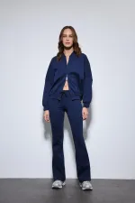 Antioch Lacivert Bomber Ceket Ve İspanyol Paça Eşofman Takım