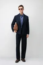 Veste blazer homme Antioch bleu marine à double boutonnage et coupe décontractée