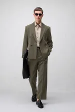 Antioch Haki Relax Fit Kruvaze Erkek Blazer Ceket Antioch Haki Relax Fit Kruvaze Erkek Blazer Ceket