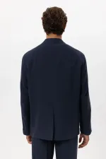 Antioch Lacivert Keten Karışımlı Kruvaze Düğmeli Erkek Blazer Ceket Antioch Lacivert Keten Karışımlı Kruvaze Düğmeli Erkek Blazer Ceket