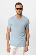 Antioch Bebe Mavi V Yaka Basic Erkek T-Shirt