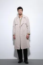 Trench-coat croisé Antioch Stone avec ceinture