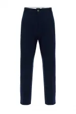 Pantalon homme Antioch bleu marine à taille haute plissée et coupe décontractée