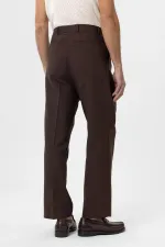 Pantalon homme Antioch Coffee taille haute en lin mélangé