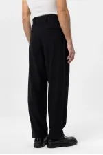 Antioch Black Pleated Baggy Fit Men's Trousers