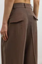 Pantalon large pour femme Antioch Coffee Lyocell Blend