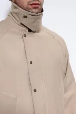 Antioch Bej Kontrast Yaka Erkek Ceket