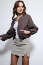 Veste bomber Antioch Bitter Coffee Crop pour femme