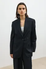 Antioch Navy Double-Breasted Women's Blazer