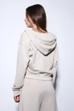 Sweat-shirt à capuche beige Antioch pour femme